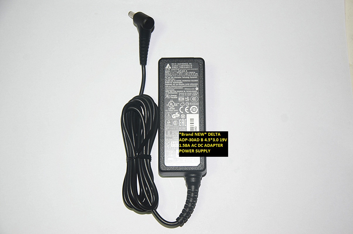 *Brand NEW* DELTA ADP-30AD B 19V 1.58A AC DC ADAPTER 4.5*3.0 POWER SUPPLY - Click Image to Close
